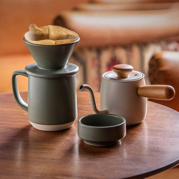 Vintage Portable Ceramic Hand Brewed Coffee Pot - Eunaliving