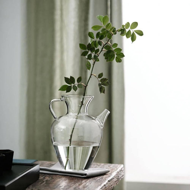 Vintage Pot Shaped Glass Vase - Eunaliving