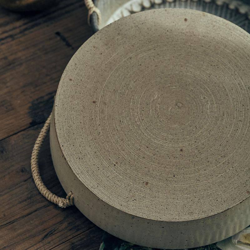 Vintage Rough Ceramic Large Plate - Eunaliving